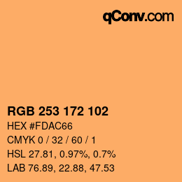 カラーコード: RGB 253 172 102 | qconv.com