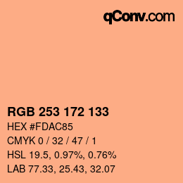 Color code: RGB 253 172 133 | qconv.com