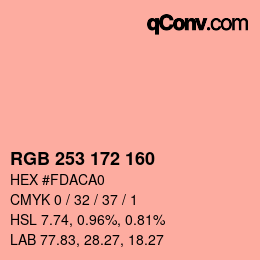 Color code: RGB 253 172 160 | qconv.com