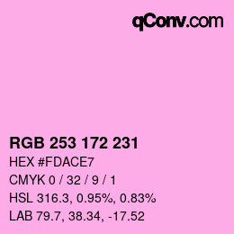 Color code: RGB 253 172 231 | qconv.com