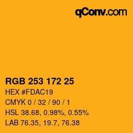 カラーコード: RGB 253 172 25 | qconv.com