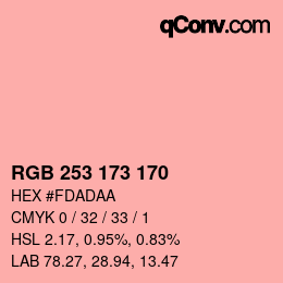 Color code: RGB 253 173 170 | qconv.com