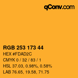 Farbcode: RGB 253 173 44 | qconv.com