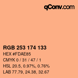 Color code: RGB 253 174 133 | qconv.com