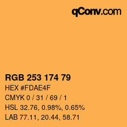 Color code: RGB 253 174 79 | qconv.com