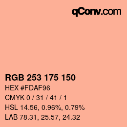 Color code: RGB 253 175 150 | qconv.com