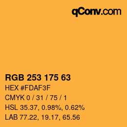 カラーコード: RGB 253 175 63 | qconv.com