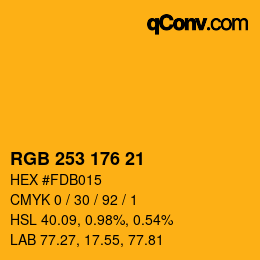 Color code: RGB 253 176 21 | qconv.com