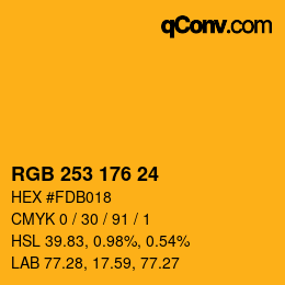 Color code: RGB 253 176 24 | qconv.com