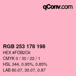 Color code: RGB 253 178 198 | qconv.com