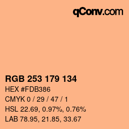Código de color: RGB 253 179 134 | qconv.com