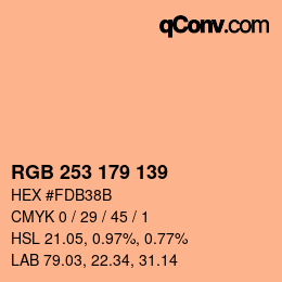 カラーコード: RGB 253 179 139 | qconv.com