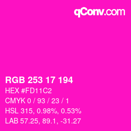 Código de color: RGB 253 17 194 | qconv.com