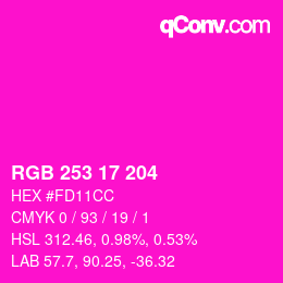 Color code: RGB 253 17 204 | qconv.com
