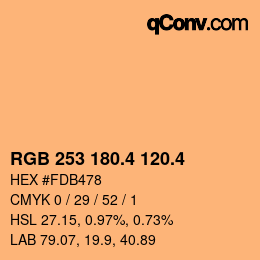 カラーコード: RGB 253 180.4 120.4 | qconv.com