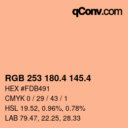 カラーコード: RGB 253 180.4 145.4 | qconv.com