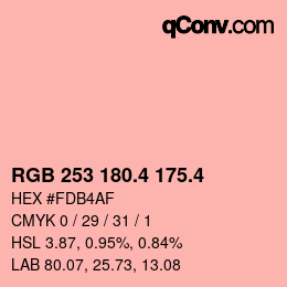 カラーコード: RGB 253 180.4 175.4 | qconv.com
