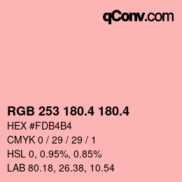 カラーコード: RGB 253 180.4 180.4 | qconv.com