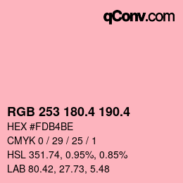 カラーコード: RGB 253 180.4 190.4 | qconv.com