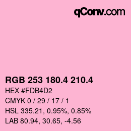 カラーコード: RGB 253 180.4 210.4 | qconv.com