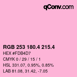 カラーコード: RGB 253 180.4 215.4 | qconv.com
