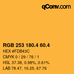 カラーコード: RGB 253 180.4 60.4 | qconv.com