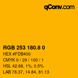 カラーコード: RGB 253 180.8 0 | qconv.com