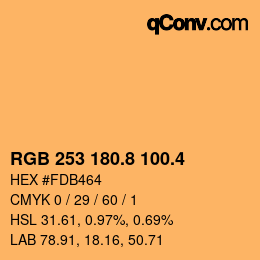 カラーコード: RGB 253 180.8 100.4 | qconv.com