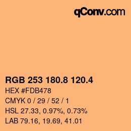 カラーコード: RGB 253 180.8 120.4 | qconv.com