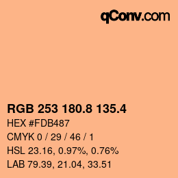 カラーコード: RGB 253 180.8 135.4 | qconv.com