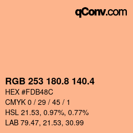 カラーコード: RGB 253 180.8 140.4 | qconv.com