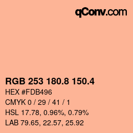カラーコード: RGB 253 180.8 150.4 | qconv.com