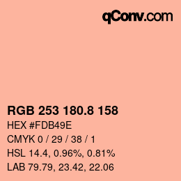 カラーコード: RGB 253 180.8 158 | qconv.com