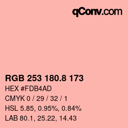 カラーコード: RGB 253 180.8 173 | qconv.com