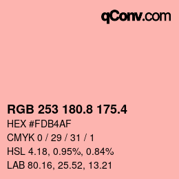 カラーコード: RGB 253 180.8 175.4 | qconv.com