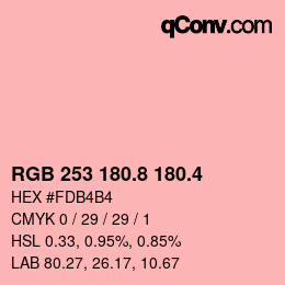 カラーコード: RGB 253 180.8 180.4 | qconv.com