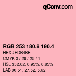 カラーコード: RGB 253 180.8 190.4 | qconv.com