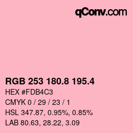 カラーコード: RGB 253 180.8 195.4 | qconv.com