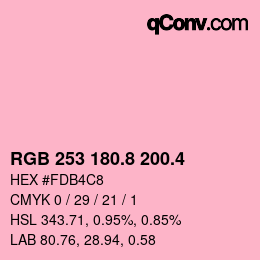 カラーコード: RGB 253 180.8 200.4 | qconv.com
