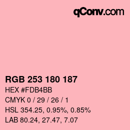 カラーコード: RGB 253 180 187 | qconv.com