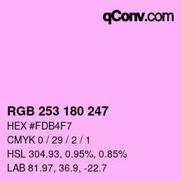 カラーコード: RGB 253 180 247 | qconv.com