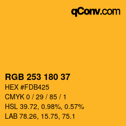 Color code: RGB 253 180 37 | qconv.com