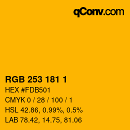 Color code: RGB 253 181 1 | qconv.com