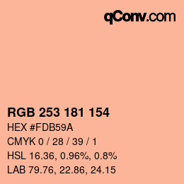 カラーコード: RGB 253 181 154 | qconv.com