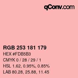 Color code: RGB 253 181 179 | qconv.com
