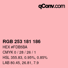 Color code: RGB 253 181 186 | qconv.com