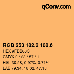 カラーコード: RGB 253 182.2 108.6 | qconv.com