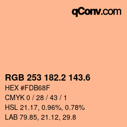 カラーコード: RGB 253 182.2 143.6 | qconv.com