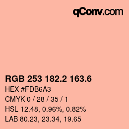 カラーコード: RGB 253 182.2 163.6 | qconv.com