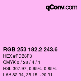 カラーコード: RGB 253 182.2 243.6 | qconv.com